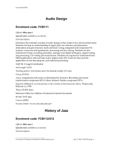 Audio Design Enrolment code: FCB111