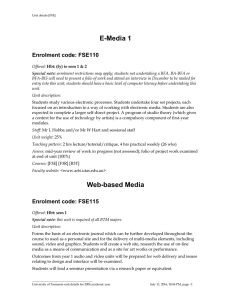 E-Media 1 Enrolment code: FSE110