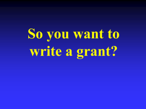 So you want to write a grant?