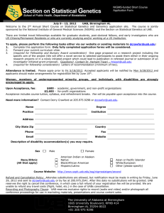 NIGMS-funded Short Course Application Form