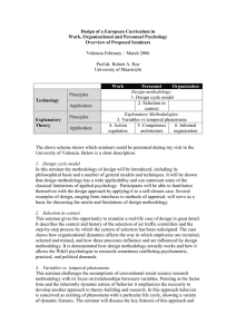 Design of a European Curriculum in Work, Organizational and Personnel Psychology