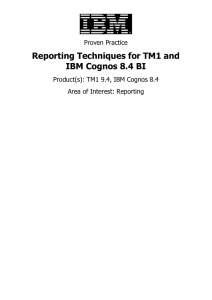 Reporting Techniques for TM1 and IBM Cognos 8.4 BI Proven Practice