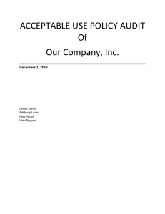 ACCEPTABLE USE POLICY AUDIT Of Our Company, Inc.