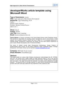 developerWorks article template using Microsoft Word Type of Submission: Title: