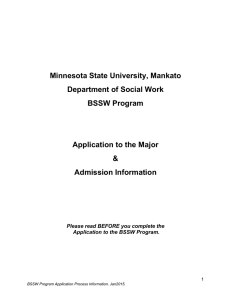 Minnesota State University, Mankato Department of Social Work BSSW Program