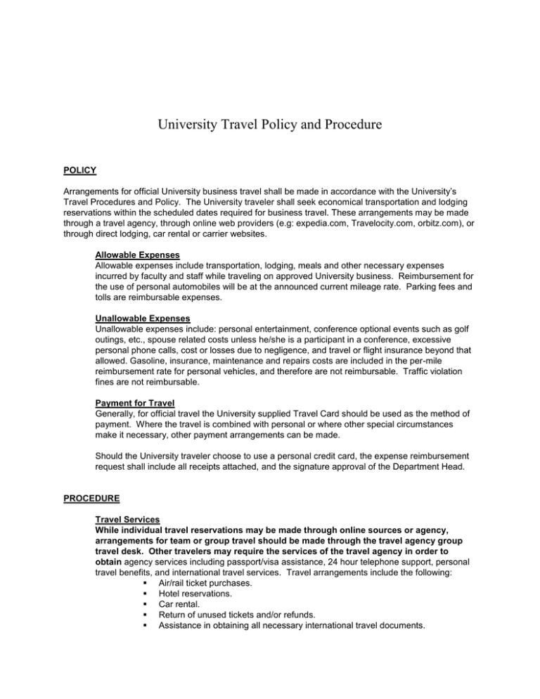 university of connecticut travel policy