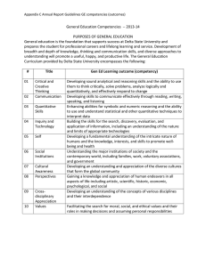 General Education Competencies  -- 2013-14  PURPOSES OF GENERAL EDUCATION