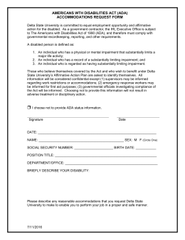 ADA Request for Reasonable Accommodation Form