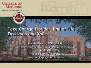 Take Charge Florida! End of Life Decisions and You