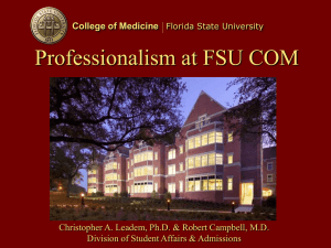 Professionalism at FSU COM College of Medicine
