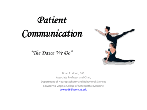 Patient Communication “The Dance We Do”