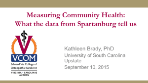 Measuring Community Health: What the data from Spartanburg tell us