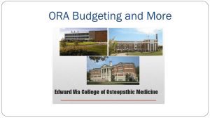 ORA Budgeting and More