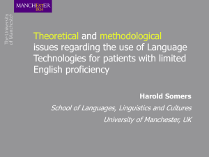 Theoretical and methodological and issues regarding the use of Language Theoretical
