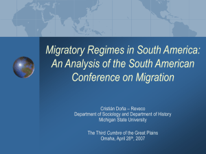Migratory Regimes in South America: An Analysis of the South American