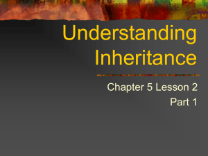 Understanding Inheritance Chapter 5 Lesson 2 Part 1