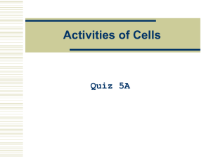 Activities of Cells Quiz 5A