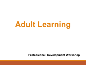 Adult Learning Denton ISD Professional  Development Workshop