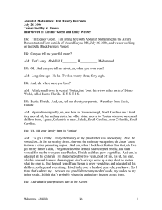 Abdullah Mohammed Oral History Interview July 26, 2006 Transcribed by K. Brown