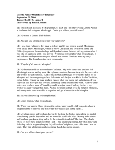 Loretta Palmer Oral History Interview September 26, 2006 Transcribed by S. Leonard