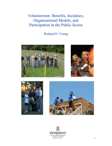 Volunteerism: Benefits, Incidence, Organizational Models, and Participation in the Public Sector