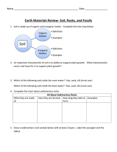 Earth Materials Review- Soil, Rocks, and Fossils  Organic