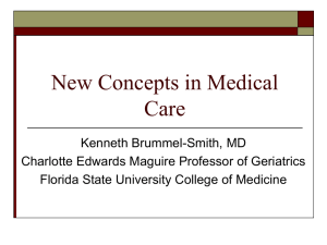 New Concepts in Medical Care