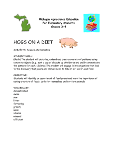 HOGS ON A DIET Michigan Agriscience Education For Elementary Students
