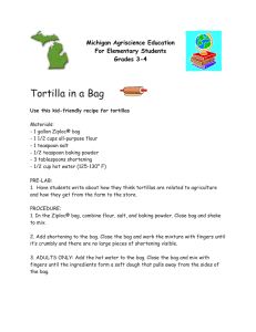 Tortilla in a Bag Michigan Agriscience Education For Elementary Students