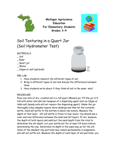 Soil Texturing in a Quart Jar (Soil Hydrometer Test) Michigan Agriscience