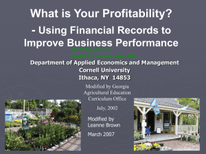 What is Your Profitability? - Using Financial Records to Improve Business Performance