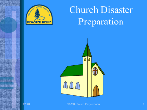 Church Disaster Preparation 3/2004 NAMB Church Preparedness