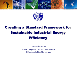 Creating a Standard Framework for Sustainable Industrial Energy Efficiency Lorence Ansermet