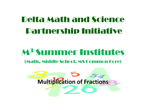 M Summer Institutes Delta Math and Science Partnership Initiative