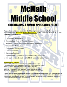 McMath Middle School CHEERLEADING &amp; MASCOT APPLICATION PACKET