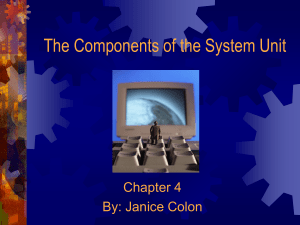 The Components of the System Unit Chapter 4 By: Janice Colon