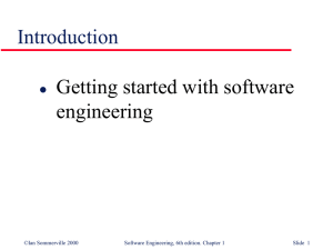 Introduction Getting started with software engineering 
