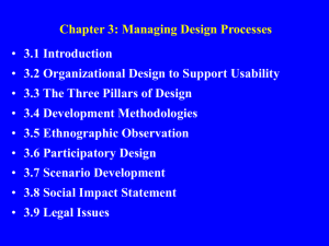 Chapter 3: Managing Design Processes 3.1 Introduction
