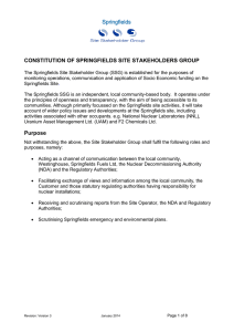 CONSTITUTION OF SPRINGFIELDS SITE STAKEHOLDERS GROUP Springfields
