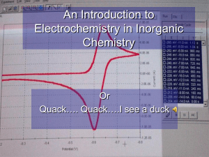 An Introduction to Electrochemistry in Inorganic Chemistry Or