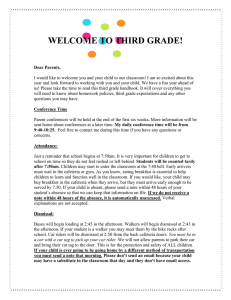 WELCOME TO THIRD GRADE!