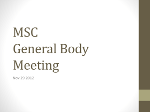MSC General Body Meeting Nov 29 2012