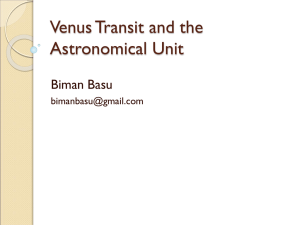 Venus Transit and the Astronomical Unit Biman Basu