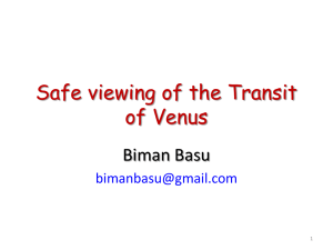 Safe viewing of the Transit of Venus Biman Basu