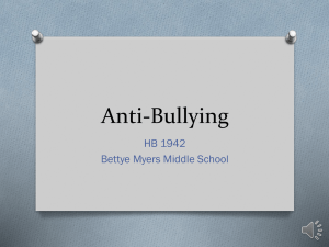 Anti-Bullying HB 1942 Bettye Myers Middle School