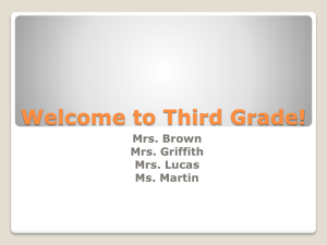 Welcome to Third Grade! Mrs. Brown Mrs. Griffith Mrs. Lucas