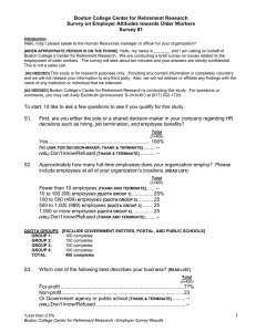 Boston College Center for Retirement Research Survey #1