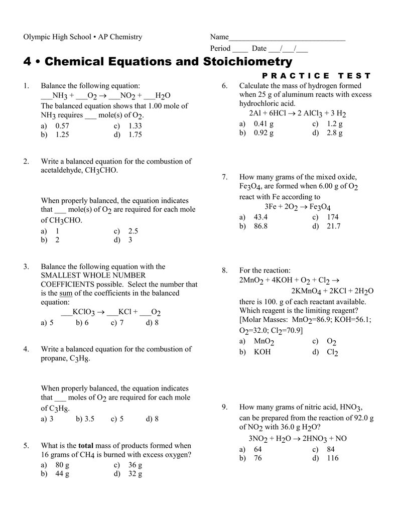 chemical-equations-and-stoichiometry-worksheet