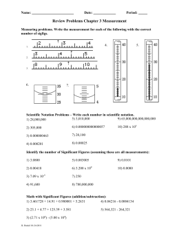 Density Worksheet