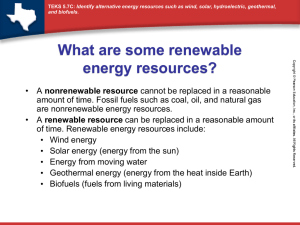 What are some renewable energy resources?